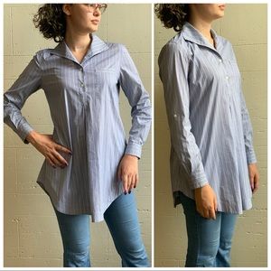 Lafayette 148 New York Stripe Popover Tunic Top sz P Small